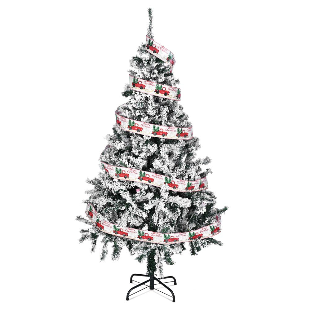 Yescom 5 feet White Flocked Christmas Tree Decor Image