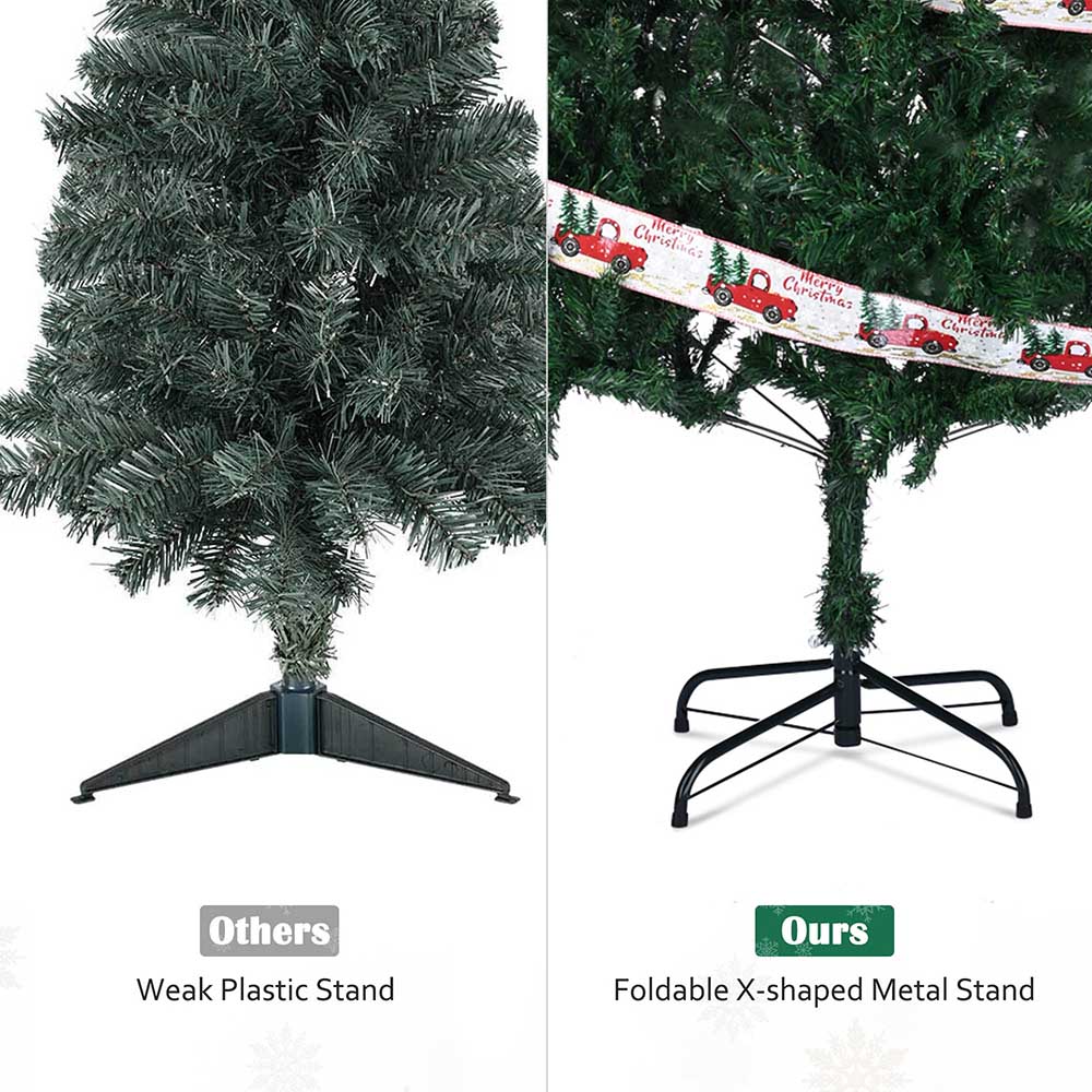 Yescom 6 feet Synthetic Christmas Tree Foldable X-shaped Metal Stand Image