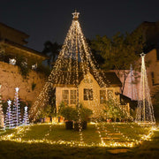 Yescom Outdoor 20ft Flagpole with Christmas Tree Light Warm White, 28ft Light with Pole Image
