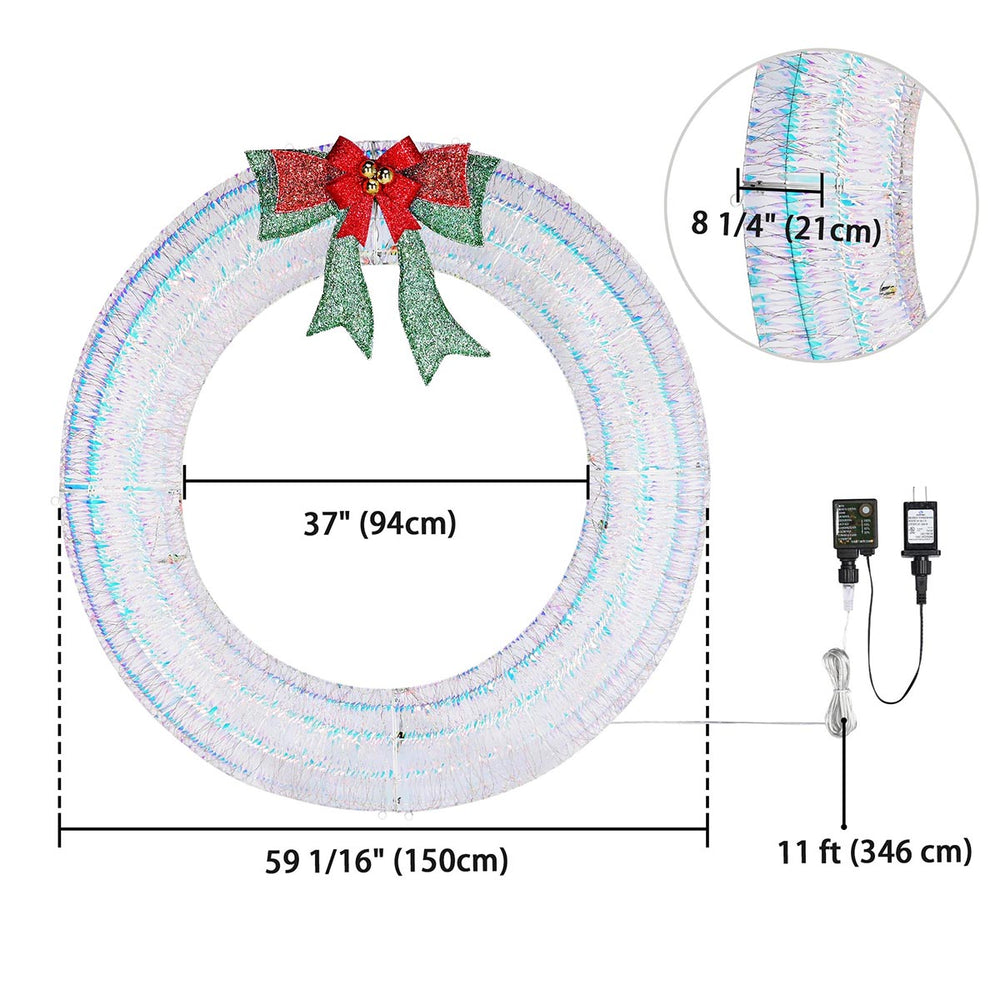 Yescom Giant Outdoor Prelit Christmas Wreath 60 inch Image