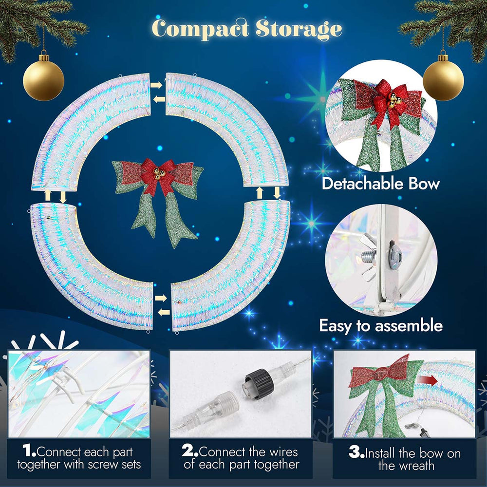 Yescom Giant Outdoor Prelit Christmas Wreath 60 inch Image