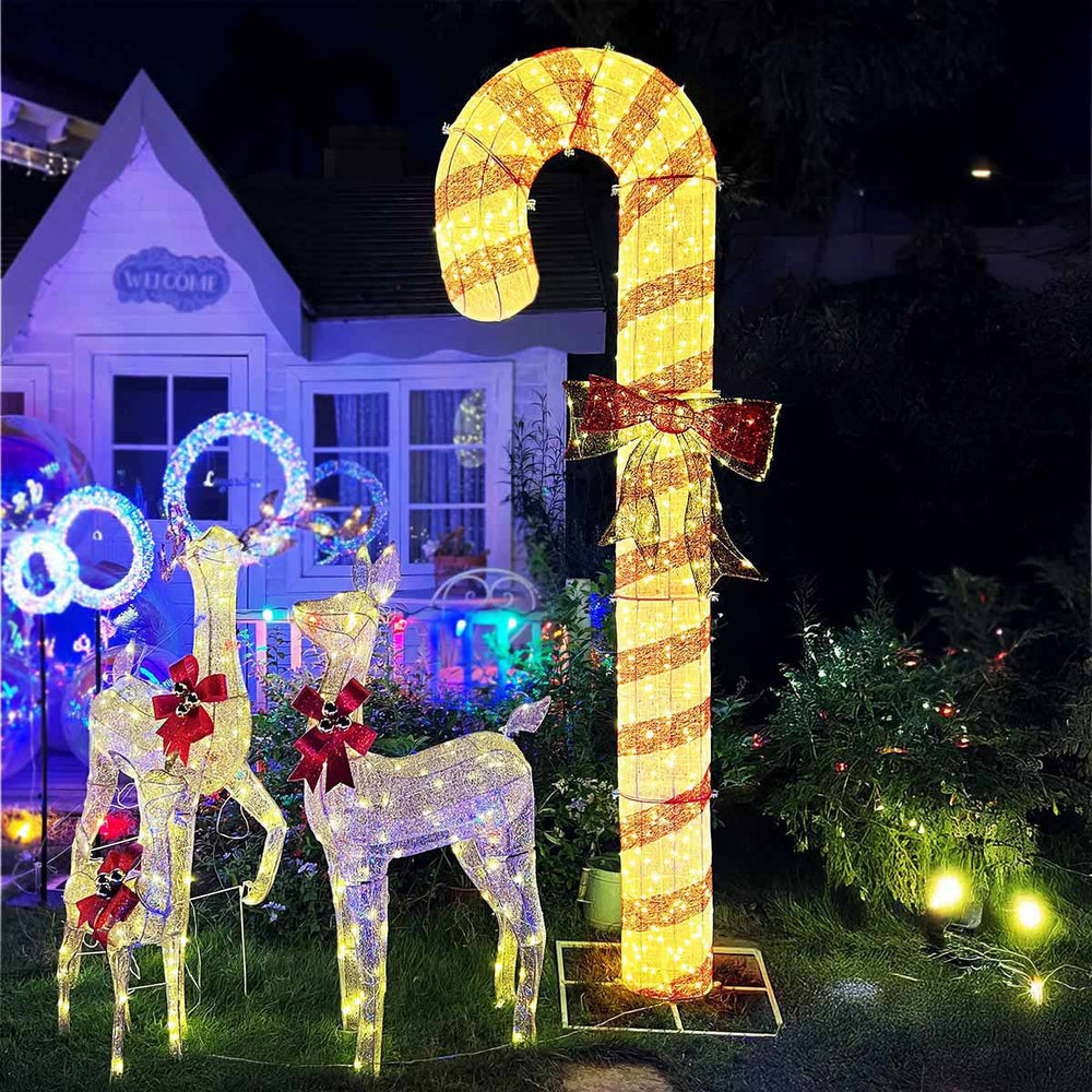 Yescom 8ft LED Large Candy Canes Lawn Outdoor Decorations Image