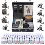 Yescom 8 Tattoo Machine Kit w/ LCD Power Supply 54 Color Inks & Case Image