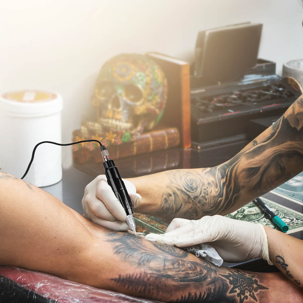 Yescom Rotary Tattoo Machine Kit 20 Inks 10-Needles Battery Operated Image