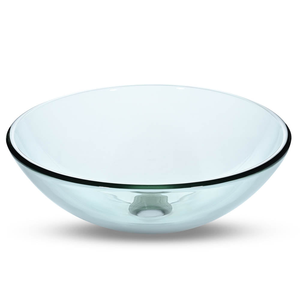 Yescom 16" Round Bathroom Glass Vessel Sink Bowl Lavatory Basin Image