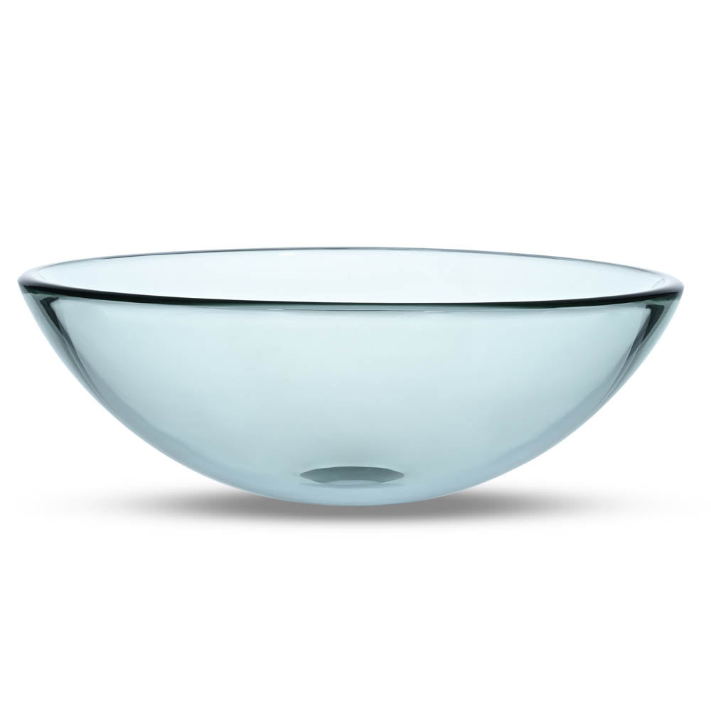 Aquaterior 16" Round Bathroom Glass Vessel Sink Bowl Lavatory Basin