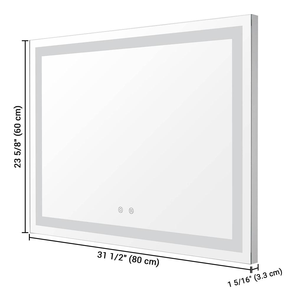 Yescom LED Bathroom Mirror Frameless Anti-Fog Touch Switch 32x24 Image