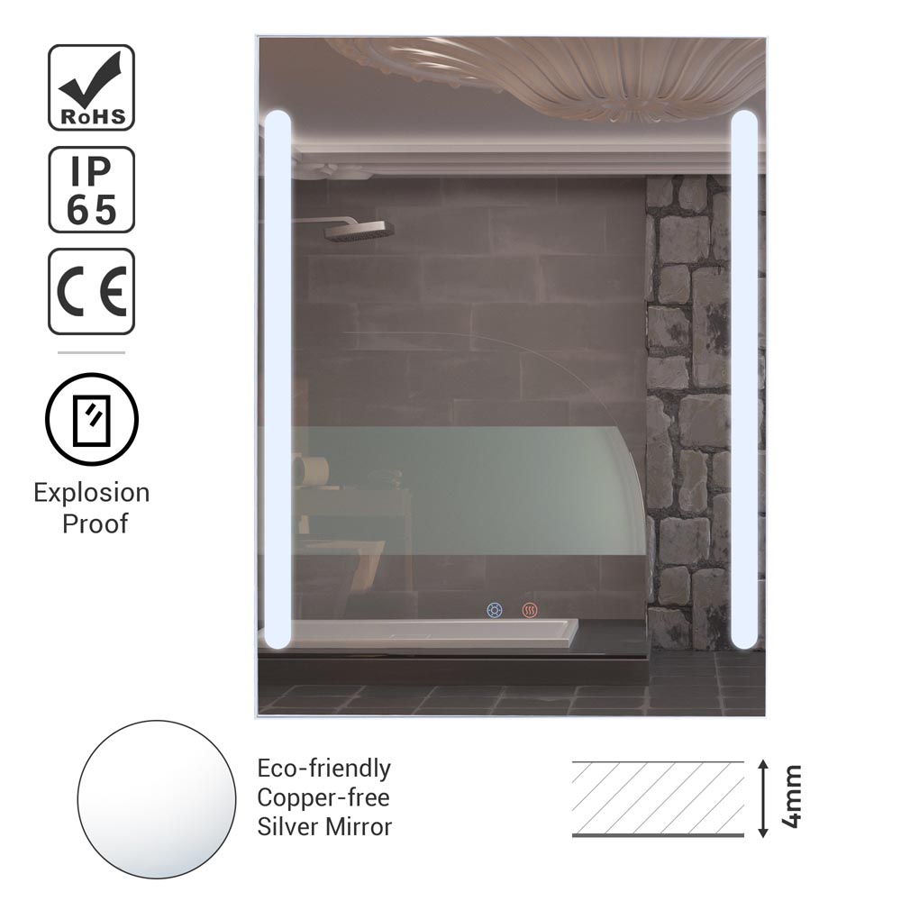 Yescom Bathroom Mirror with Light Frameless Anti-Fog Touch 32x24 Image