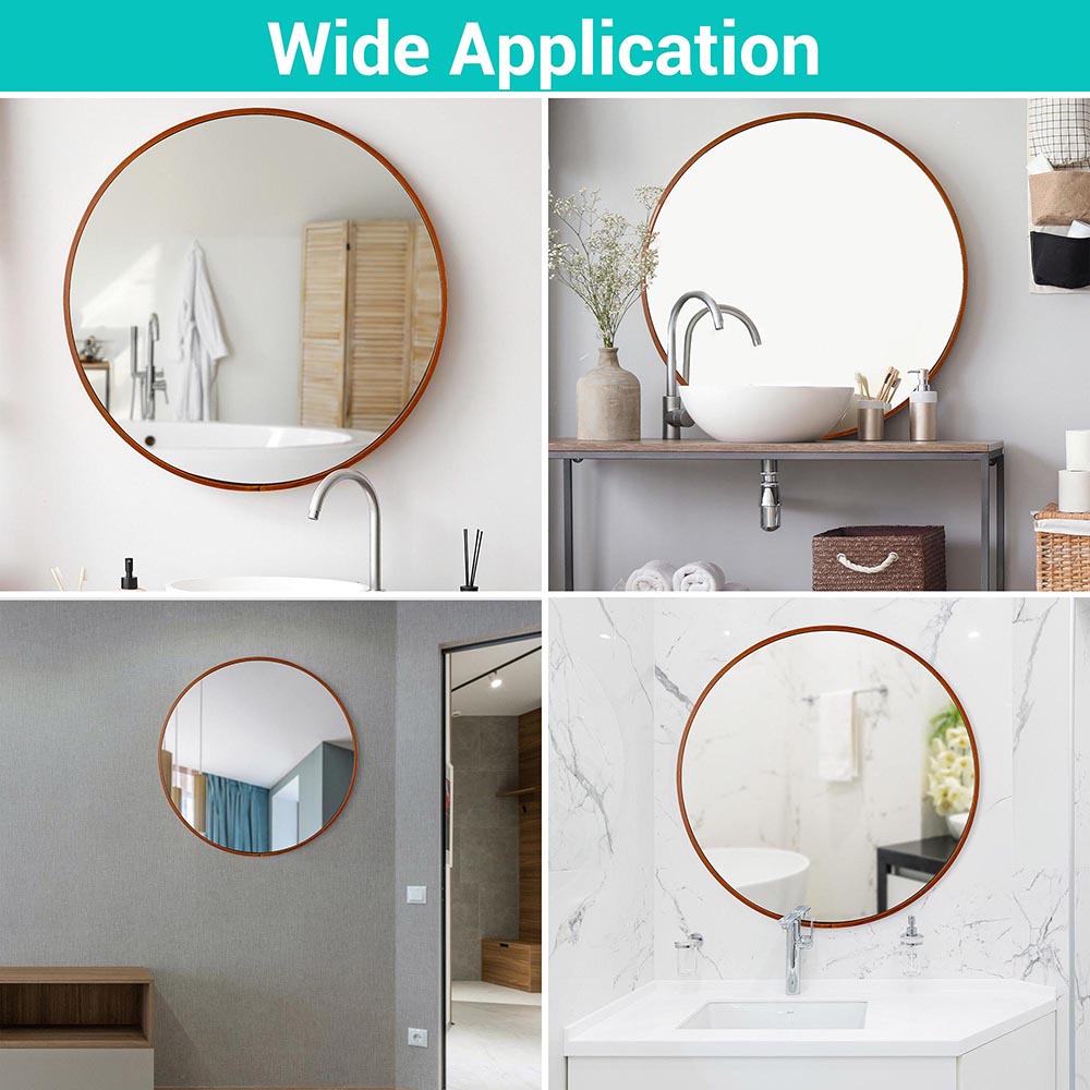 Yescom Round Framed Bathroom Mirror Wall-mounted Image