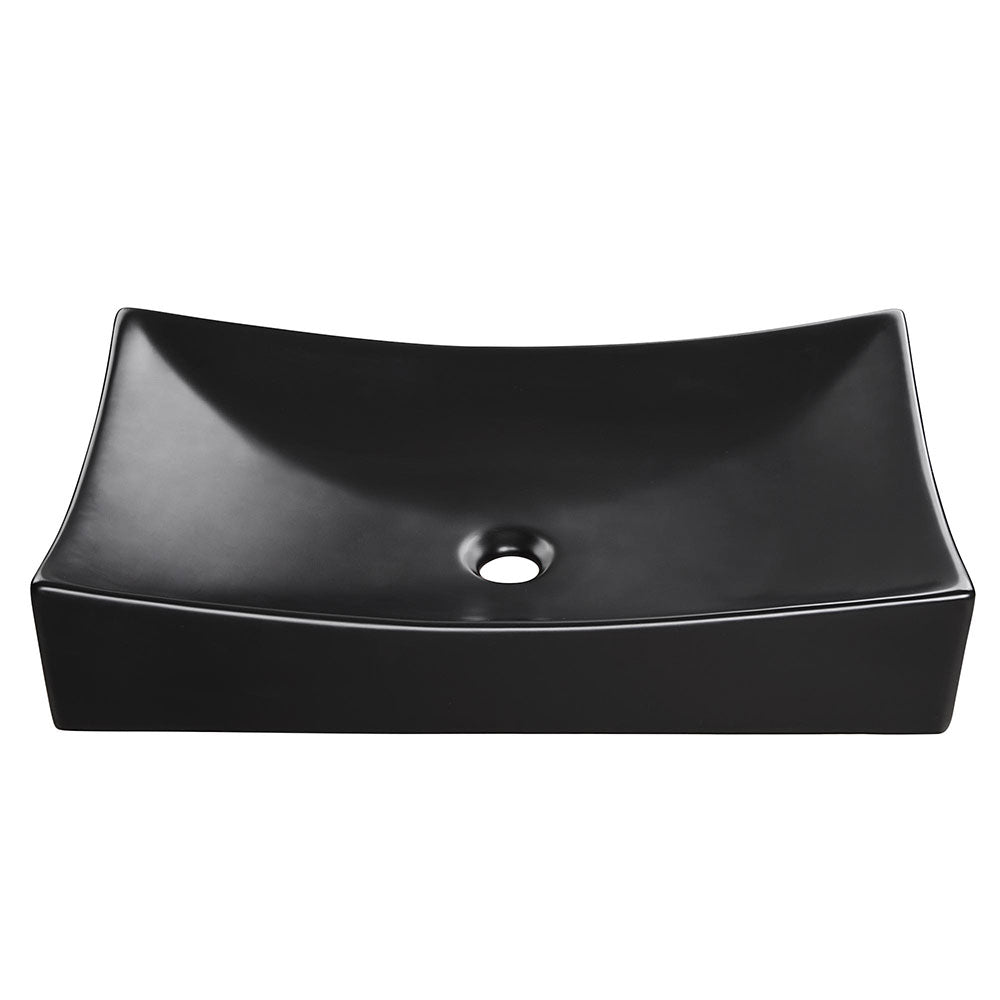Aquaterior Rectangular Porcelain Bathroom Sink 26x16" w/ Drain