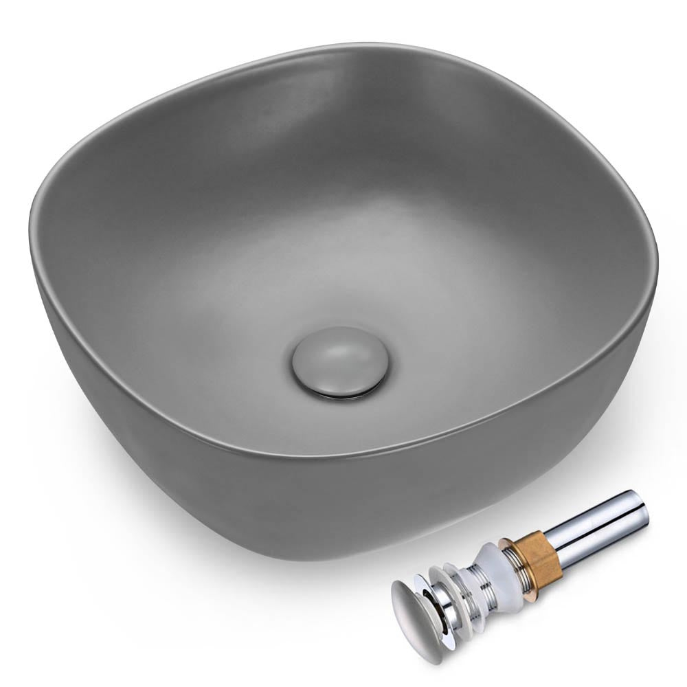 Yescom 16" Above Counter Bathroom Sink Bowl Gray Image