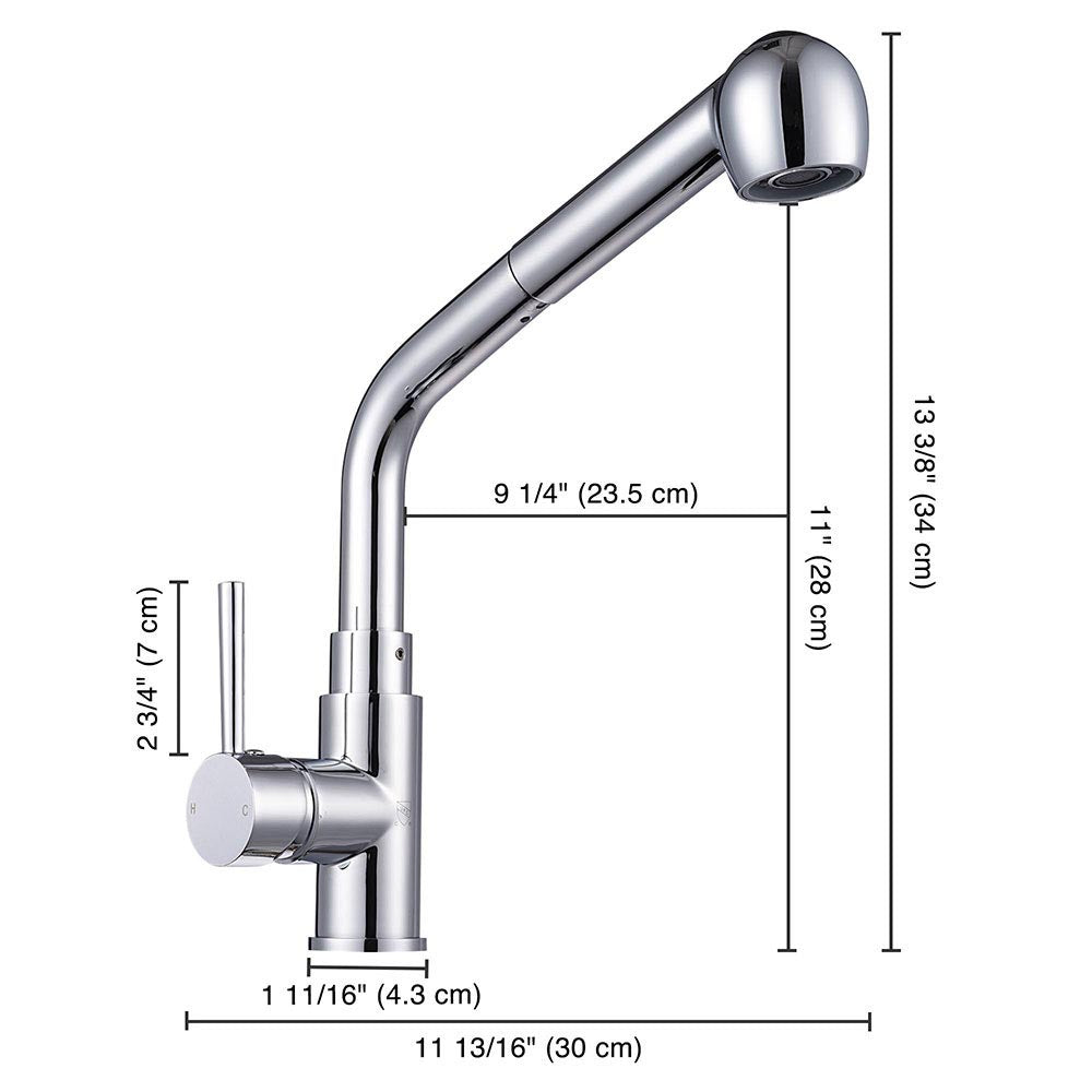 Yescom Pull-out Kitchen Sink Faucet 1 Handle Stainless Steel Image