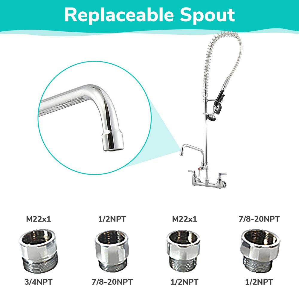 Yescom Comml. Pre-Rinse Kitchen Faucet Pull Down Sprayer Image