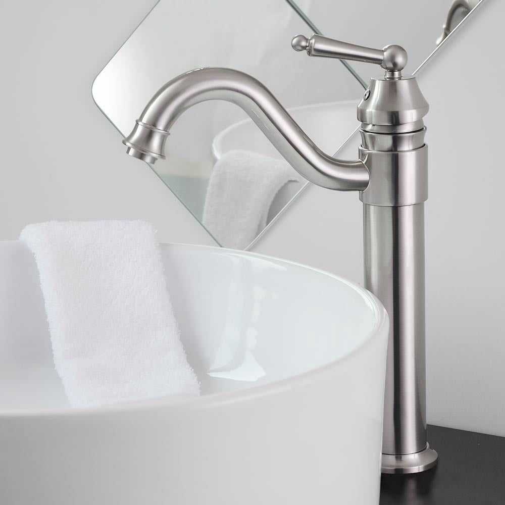 Yescom 13" Bathroom Bar Sink Vessel Faucet Brushed Nickel Image