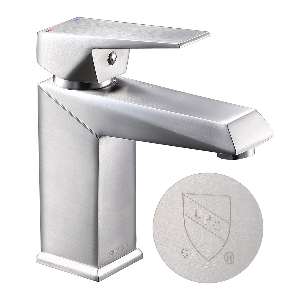 Yescom Bathroom Sink Faucet Square 1-Handle Cold & Hot, 7"H Image