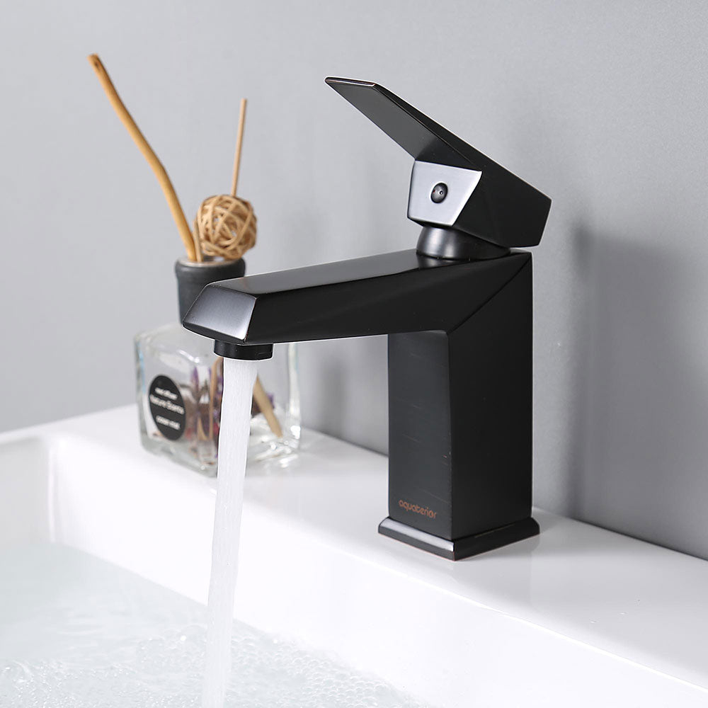 Yescom Bathroom Sink Faucet Square 1-Handle Cold & Hot, 7"H, Oil Rubbed Bronze Image