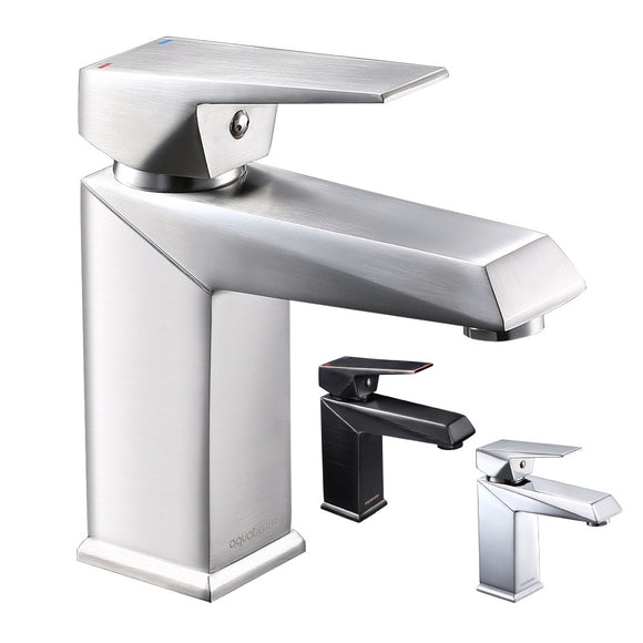 Yescom Bathroom Sink Faucet Square 1-Handle Cold & Hot, 7