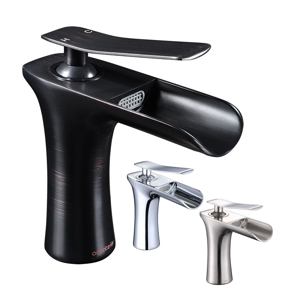 Yescom Waterfall Bathroom Sink Faucet 1-Handle Cold & Hot, 6.5"H Image