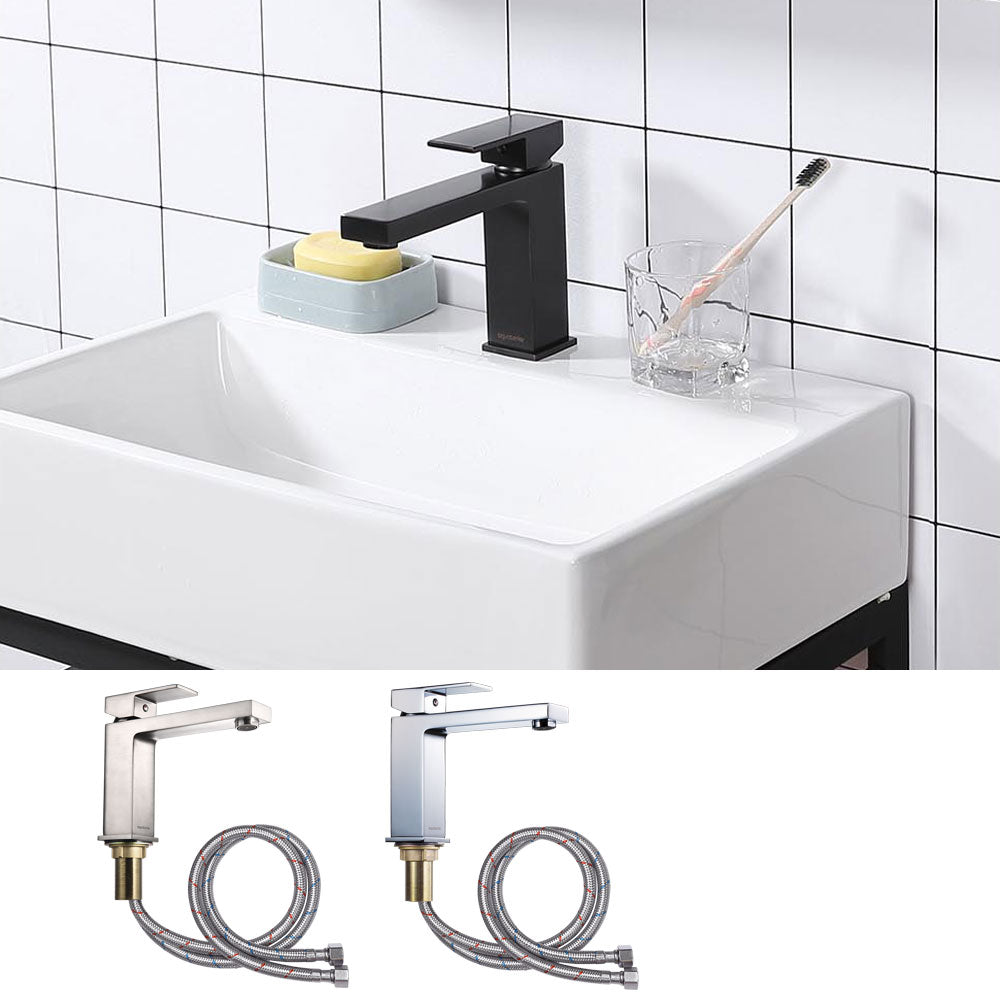 Yescom Bathroom Sink Faucet Square 1-Handle Cold & Hot Image
