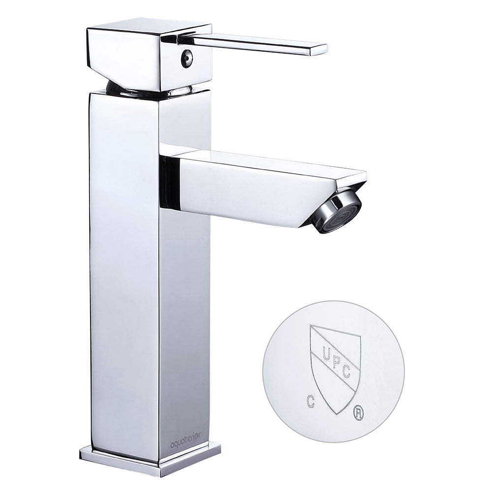 Yescom Bathroom Faucet Single Hole 1-Handle Cold & Hot 8"H, Chrome Image