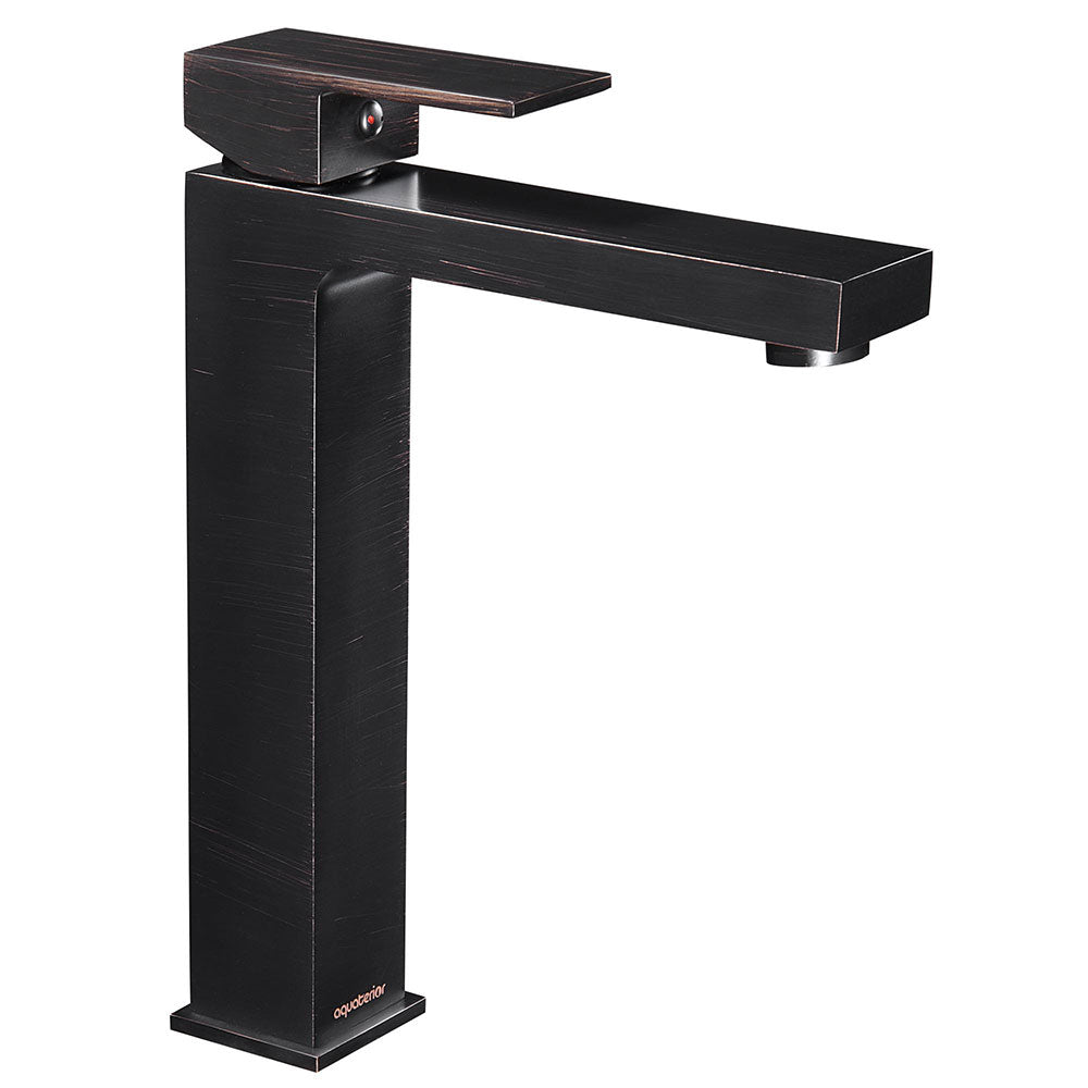 Yescom Bathroom Vessel Faucet Square Cold & Hot 10.4"H, Oil Rubbed Bronze Image