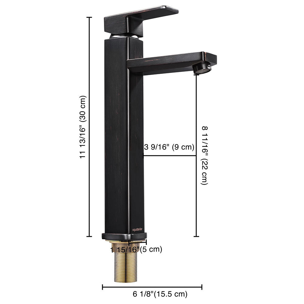 Yescom Bathroom Vessel Faucet Square Cold & Hot 11.8"H Image