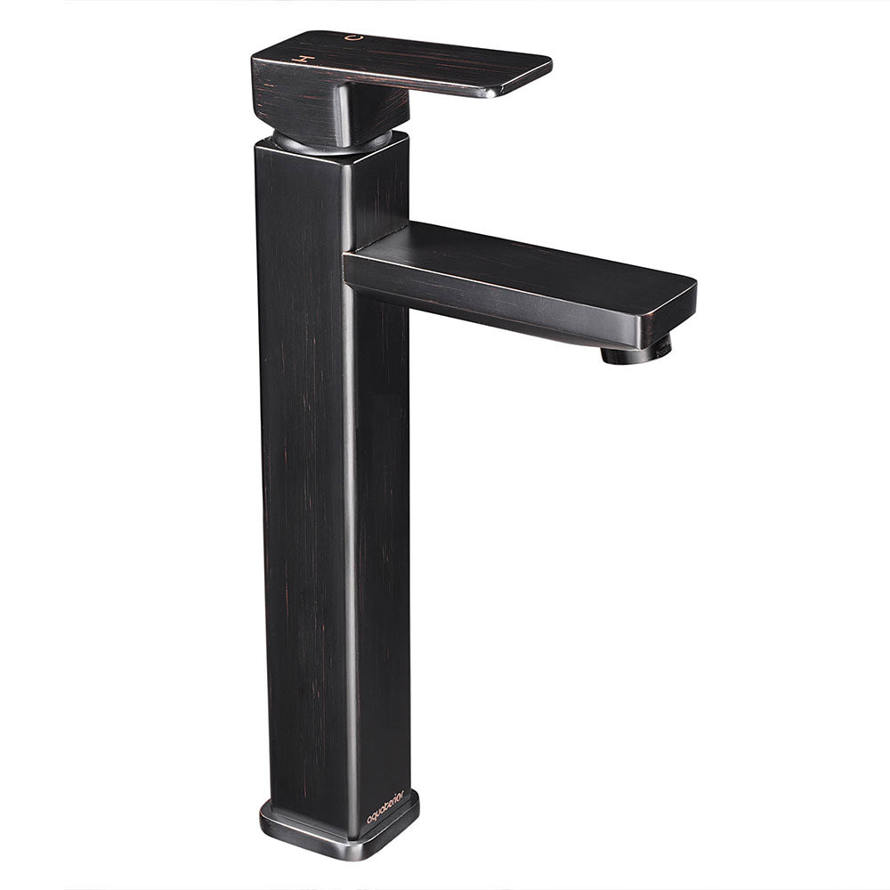Yescom Bathroom Vessel Faucet Square Cold & Hot 11.8"H, Oil Rubbed Bronze Image