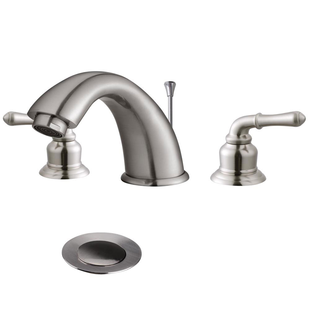 Yescom 2-handle 8" Widespread Bathroom Faucet w/ Pop-up Drain, Brushed Nickel Image