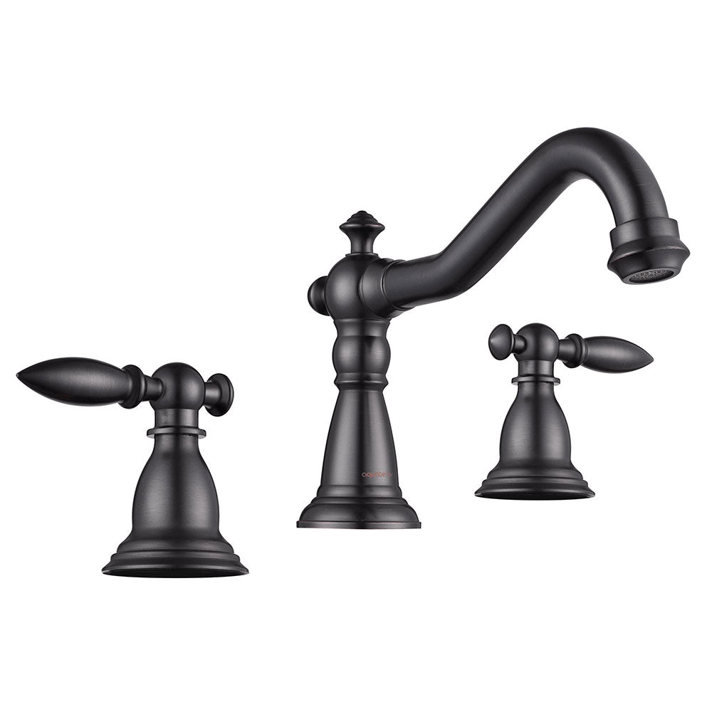 Yescom Widespread Faucet 3-Hole 2-Handle Cold Hot 6"H, Oil Rubbed Bronze Image