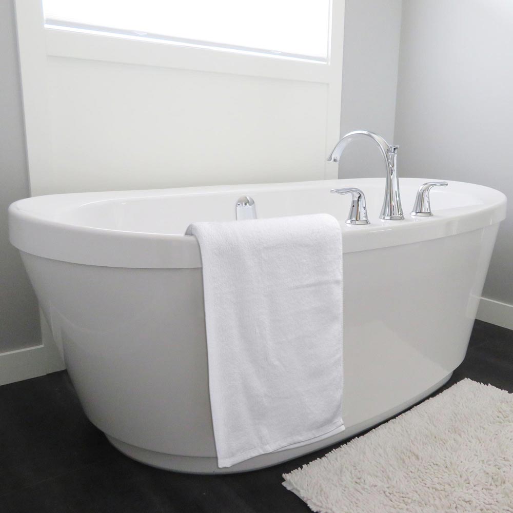Yescom 3Pcs Bathtub Towel Sets Bath Hand Face Towels, White Image