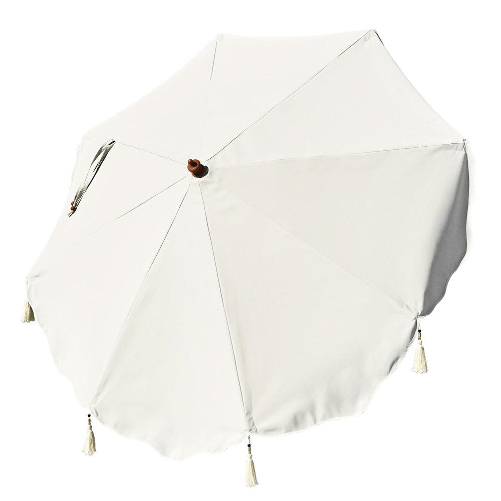 Yescom Boho Fringe Umbrella Replacement Canopy 7ft 8-Rib, Beige+Tassel Image
