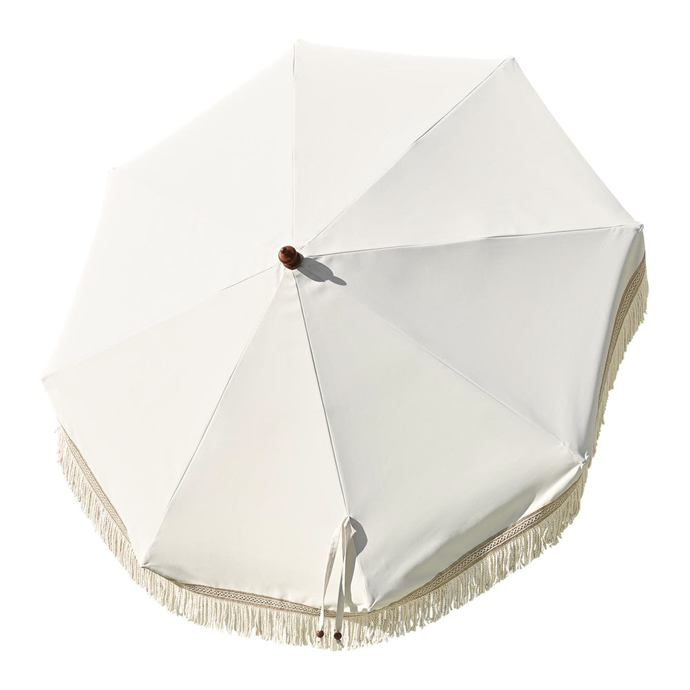 Yescom Boho Fringe Umbrella Replacement Canopy 7ft 8-Rib, Beige+Twisted Tassel Image
