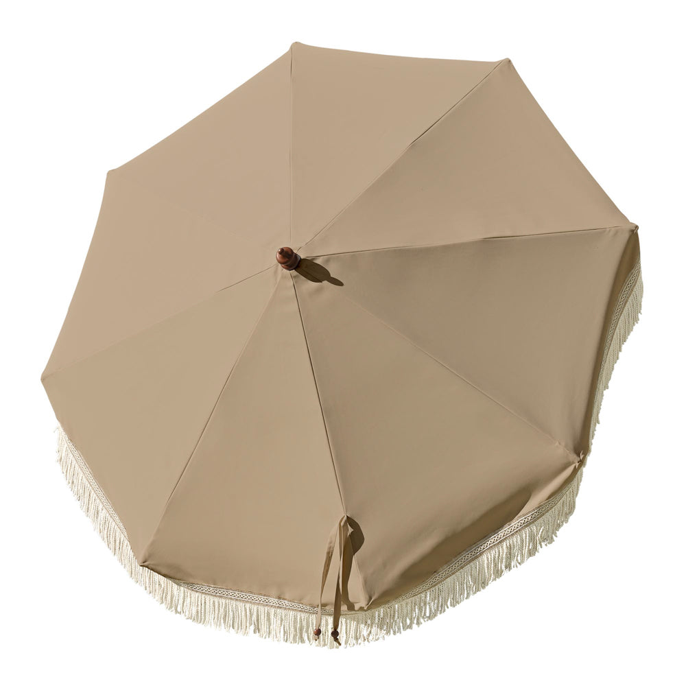 Yescom Boho Fringe Umbrella Replacement Canopy 7ft 8-Rib, Khaki+Twisted Tassel Image