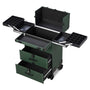 Yescom Artist Rolling Makeup Case with Drawers, Forest Green Image