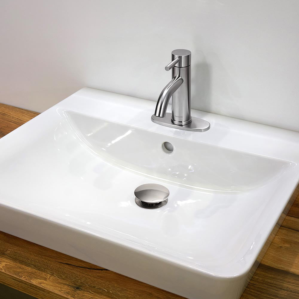 Yescom Bathroom Sink Faucet 1-Handle Cold & Hot, 7.5"H, Brushed Nickel Image