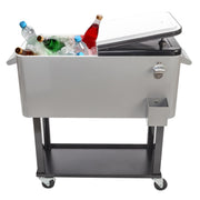 Yescom 80QT Beverage Cooler Cart on Wheels Drinks Storage Image