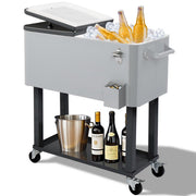 Yescom 80QT Beverage Cooler Cart on Wheels Drinks Storage Image