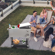 Yescom 80QT Beverage Cooler Cart on Wheels Drinks Storage Image