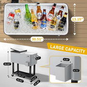 Yescom 80QT Beverage Cooler Cart on Wheels Drinks Storage Image