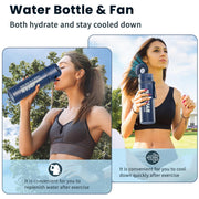Yescom Stainless Steel Water Bottle with Fan Keeps Water Cold for 24hours Image