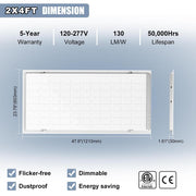 Yescom 2'x4' LED Panel Selectable Commercial LED Troffer (30W-72W) Image