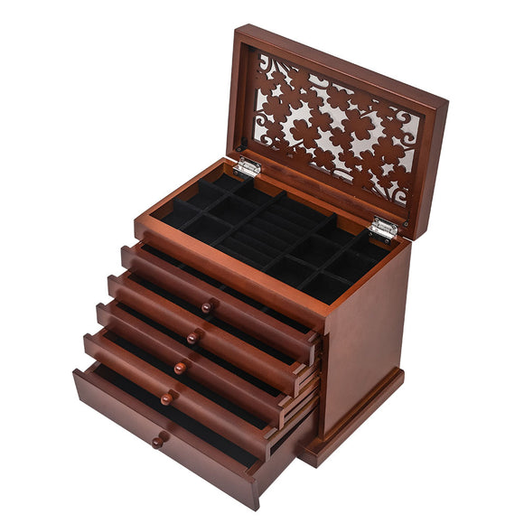 Yescom Jewelry Box Organizer 6-Tier 5-Drawer MDF Wood Image