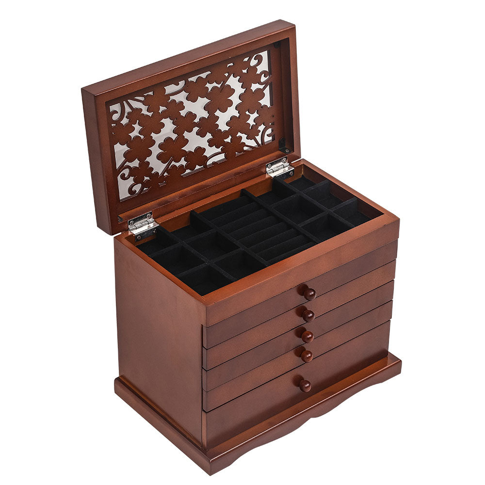 Yescom Jewelry Box Organizer 6-Tier 5-Drawer MDF Wood