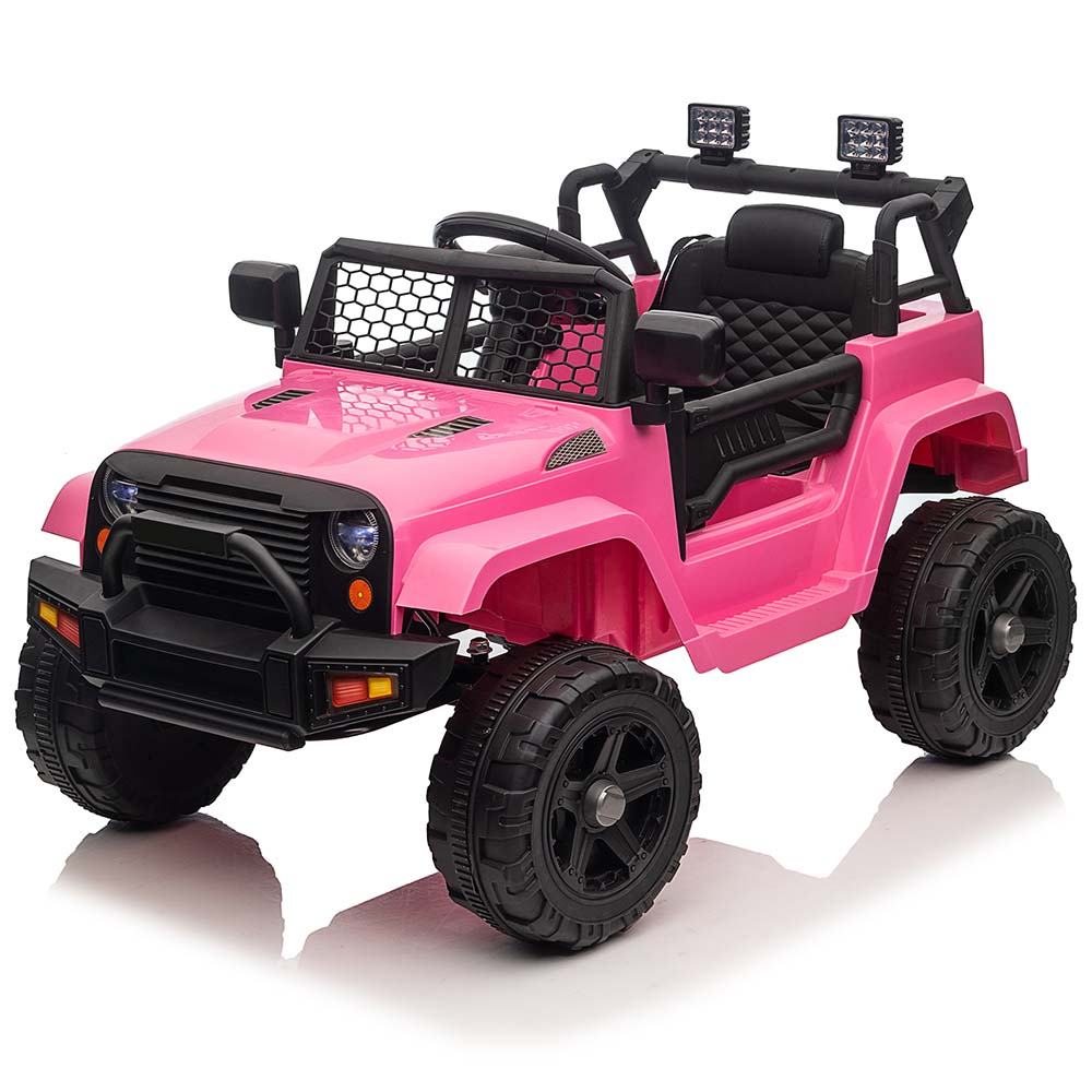 Yescom 12V Ride On Car Jeep Dual Drive Parent Control, Pink Image