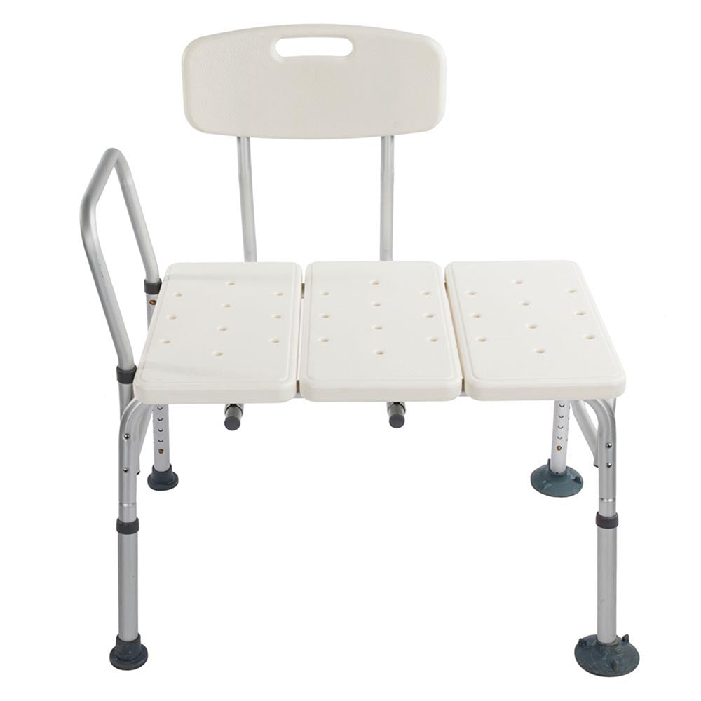 Yescom Tub Transfer Bench Shower Chair with Back Arm, White Image