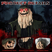Yescom 6ft Animated Halloween Pumpkin White Jack-O-Lantern Sound-Activated Image