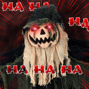 Yescom 6ft Animated Halloween Pumpkin White Jack-O-Lantern Sound-Activated Image