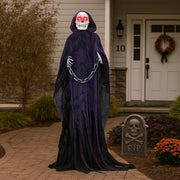 Yescom 6ft Animated Grim Reaper with Chain, Sound-Activated Halloween Prop Image