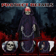 Yescom 6ft Animated Grim Reaper with Chain, Sound-Activated Halloween Prop Image