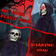 Yescom 6ft Animated Grim Reaper with Chain, Sound-Activated Halloween Prop Image